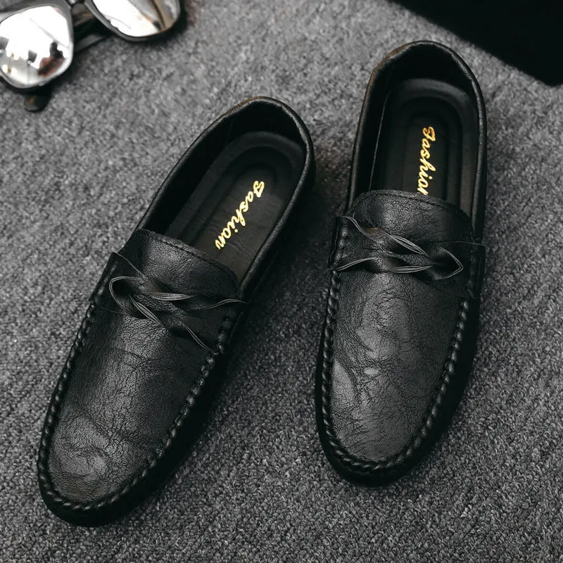 2024 Summer Loafers Men's British Business Casual One Pedal Doudou Leather Shoes Breathable Young Hairstylist Men's Shoes