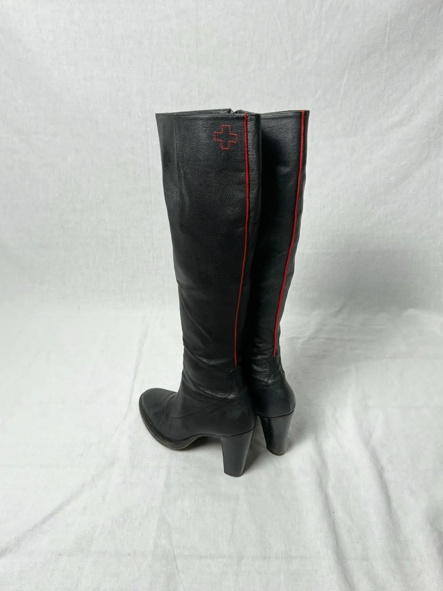 AF VANDEVORST RED STRIPE KNEE HIGH BOOTS