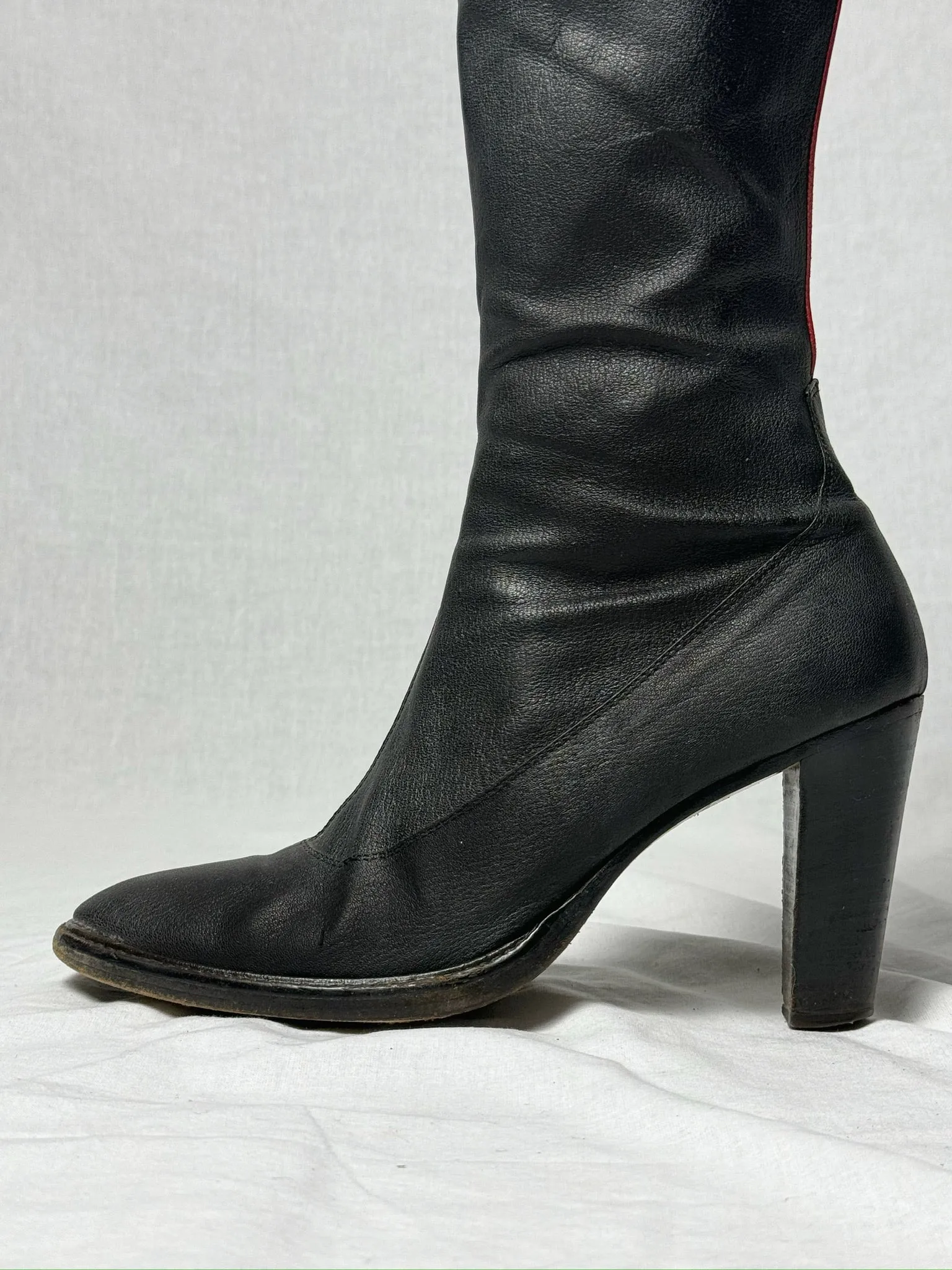 AF VANDEVORST RED STRIPE KNEE HIGH BOOTS