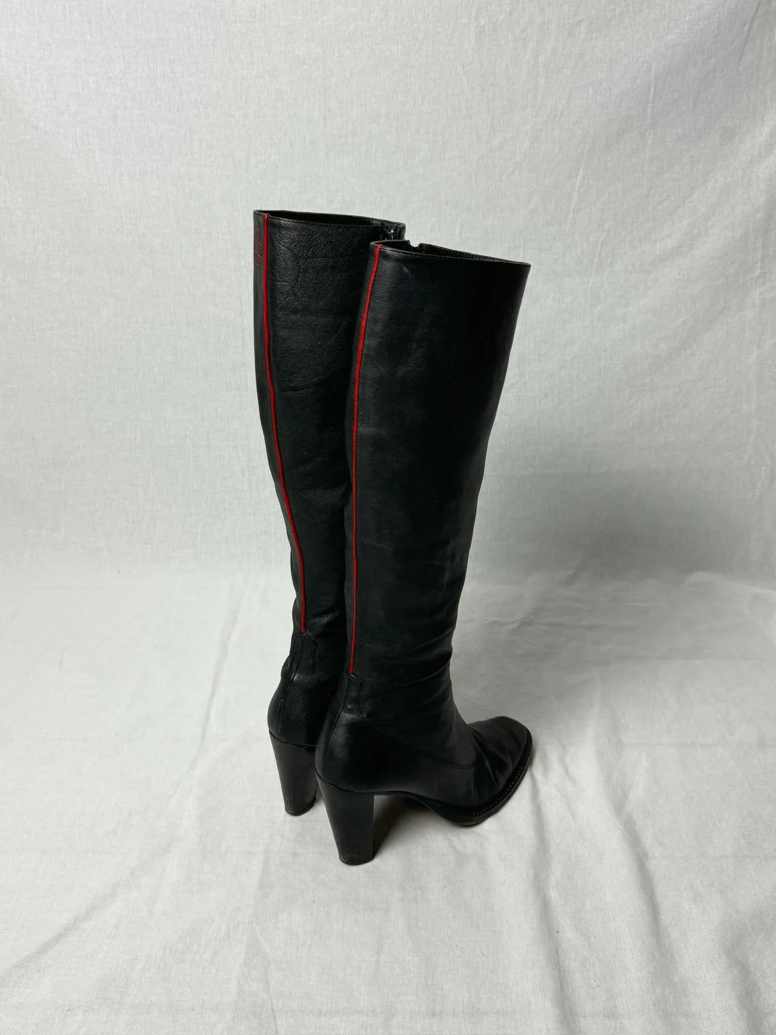 AF VANDEVORST RED STRIPE KNEE HIGH BOOTS