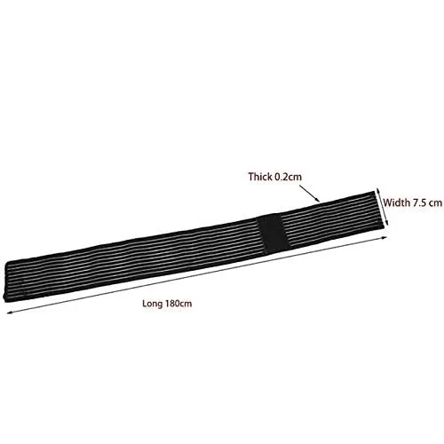ALYV 2PCS Extra Long Elastic Knee Wrap Compression Bandage Brace Support for Legs, Plantar Fasciitis, Stabilising Ligaments, Joint Pain (Black)