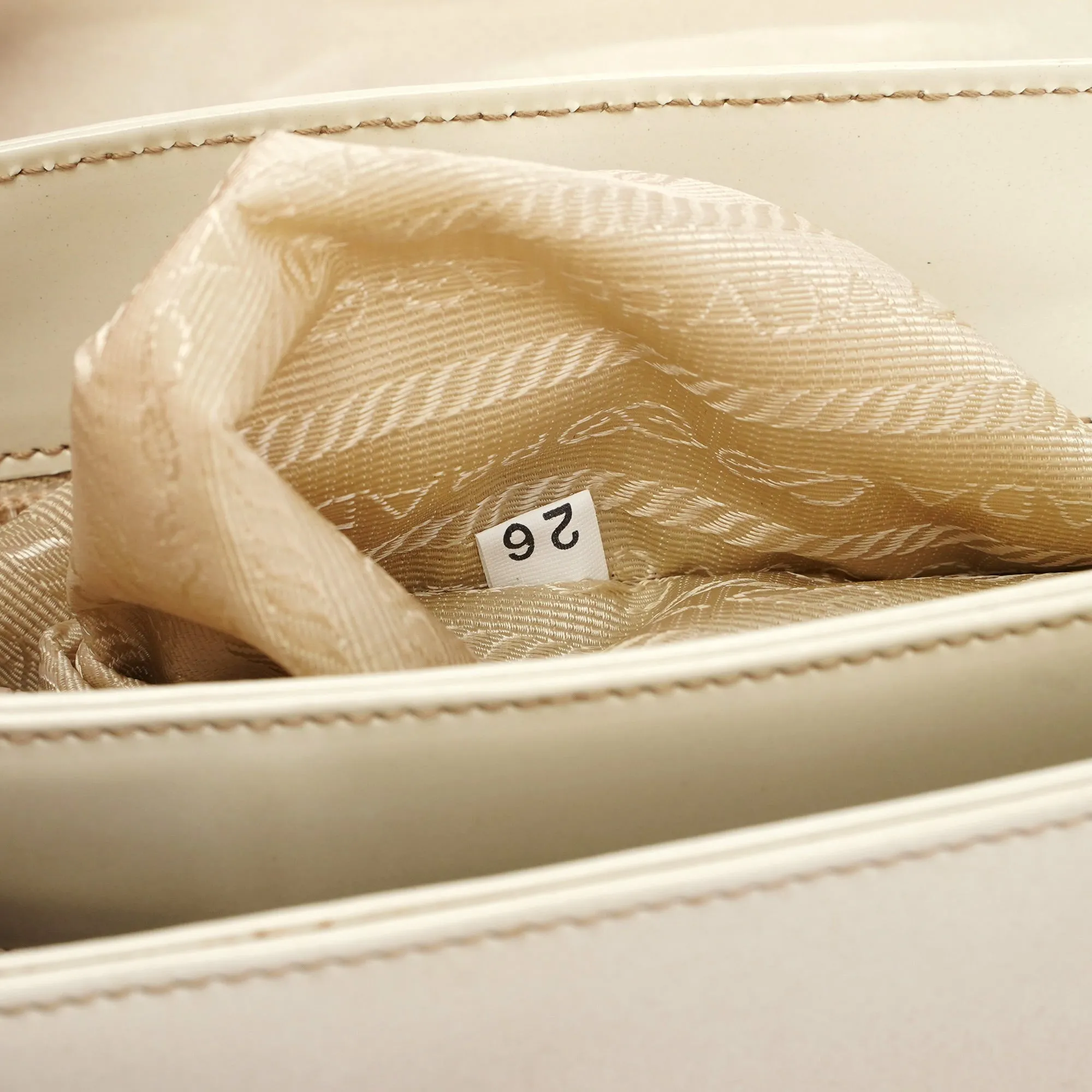 Beige Spazzolato Buckle Handbag
