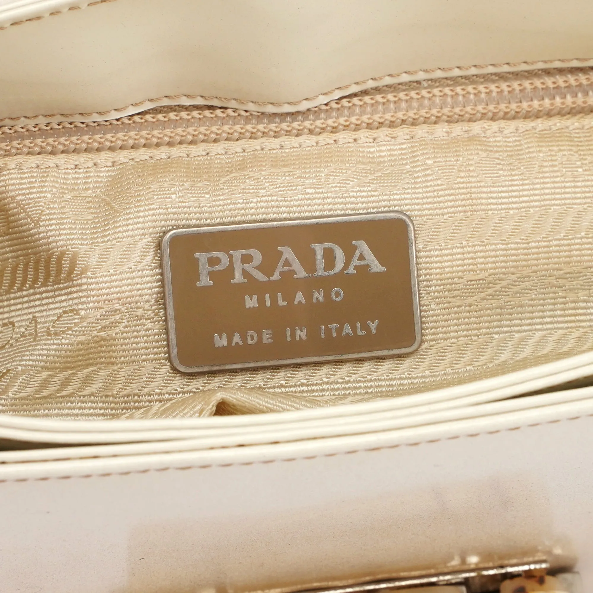 Beige Spazzolato Buckle Handbag