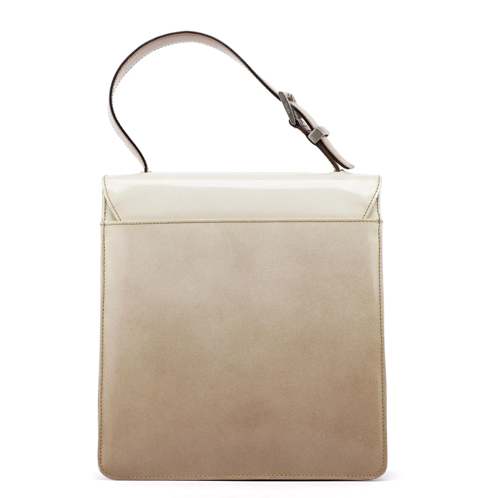 Beige Spazzolato Buckle Handbag