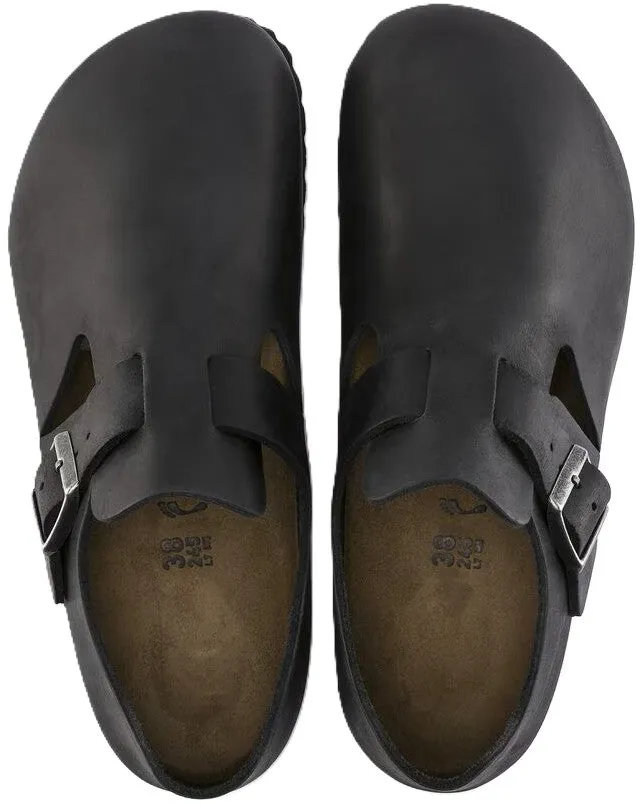 Birkenstock London Shoe - Black Oiled Leather | Comfortable Cork Footbed