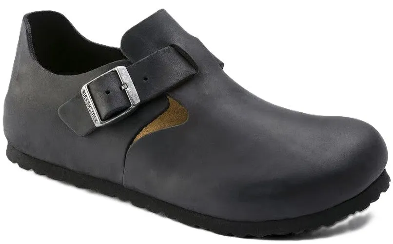 Birkenstock London Shoe - Black Oiled Leather | Comfortable Cork Footbed