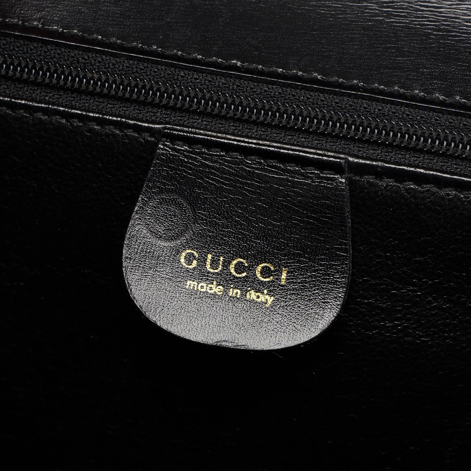 Black Calfskin Ladylock Top Handle Bag