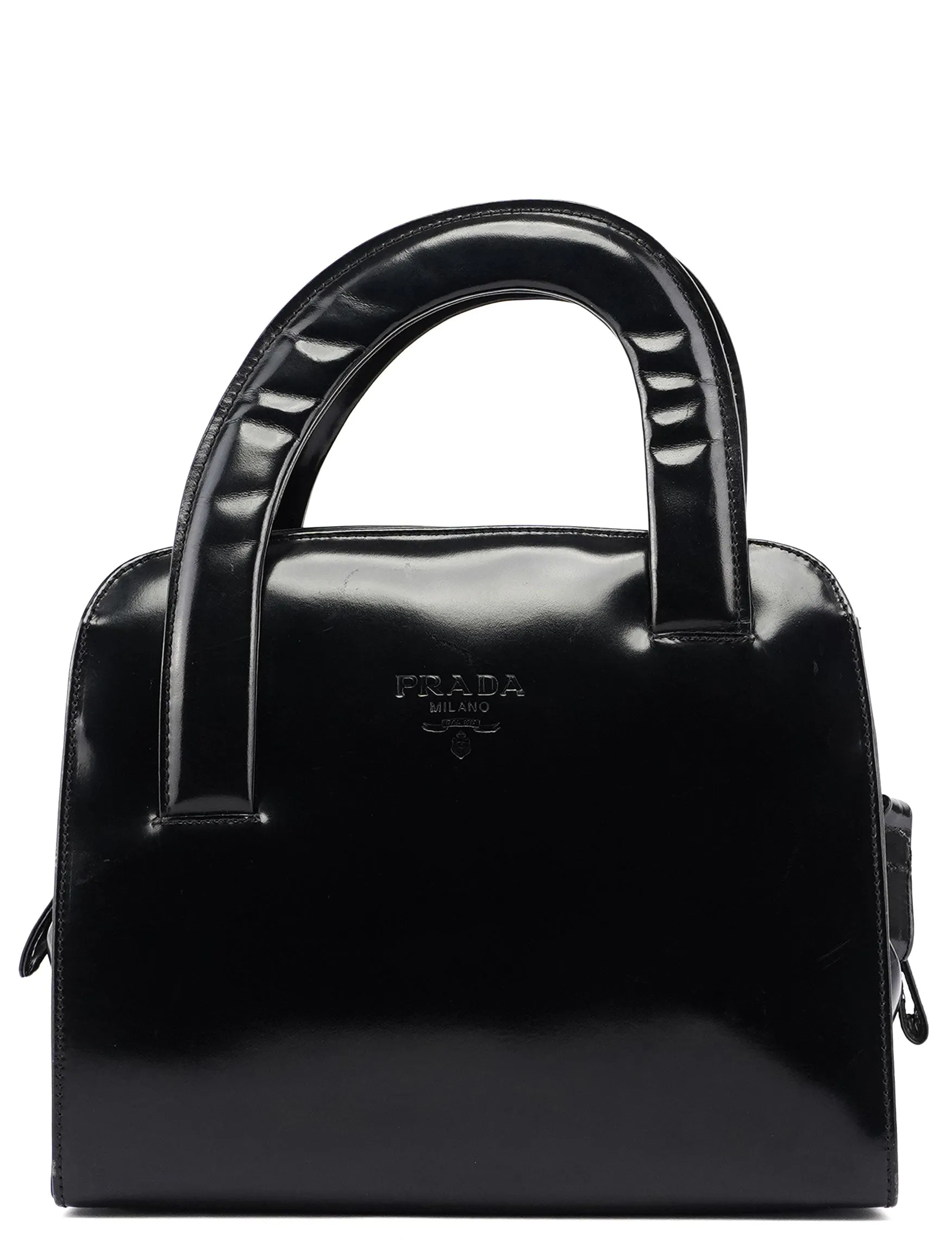Black Spazzolato Asymmetrical Tote