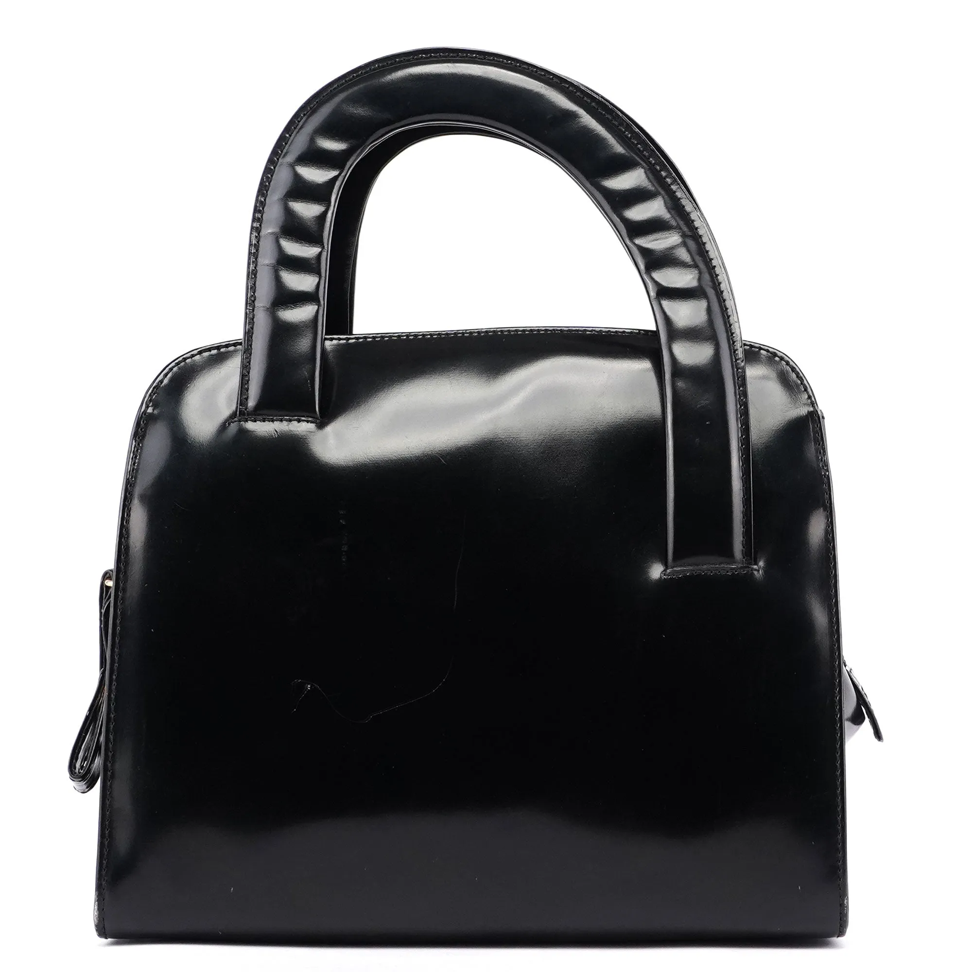 Black Spazzolato Asymmetrical Tote