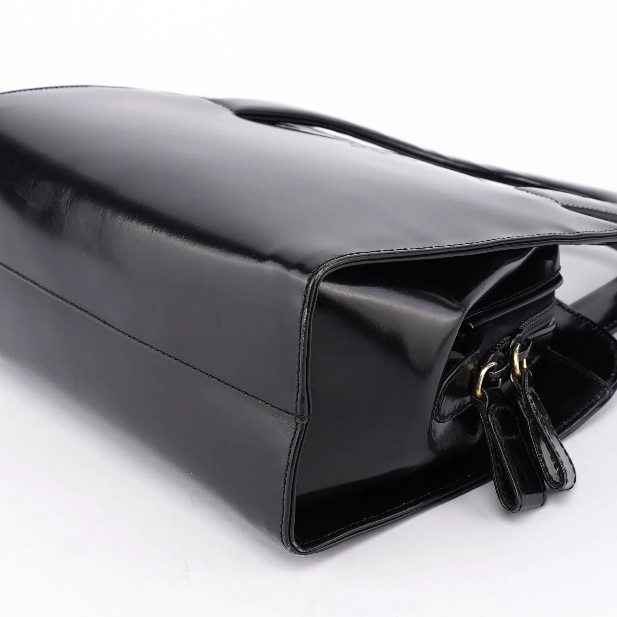 Black Spazzolato Asymmetrical Tote