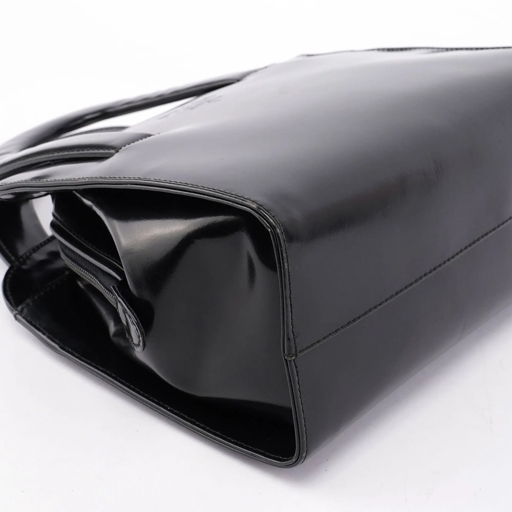 Black Spazzolato Asymmetrical Tote