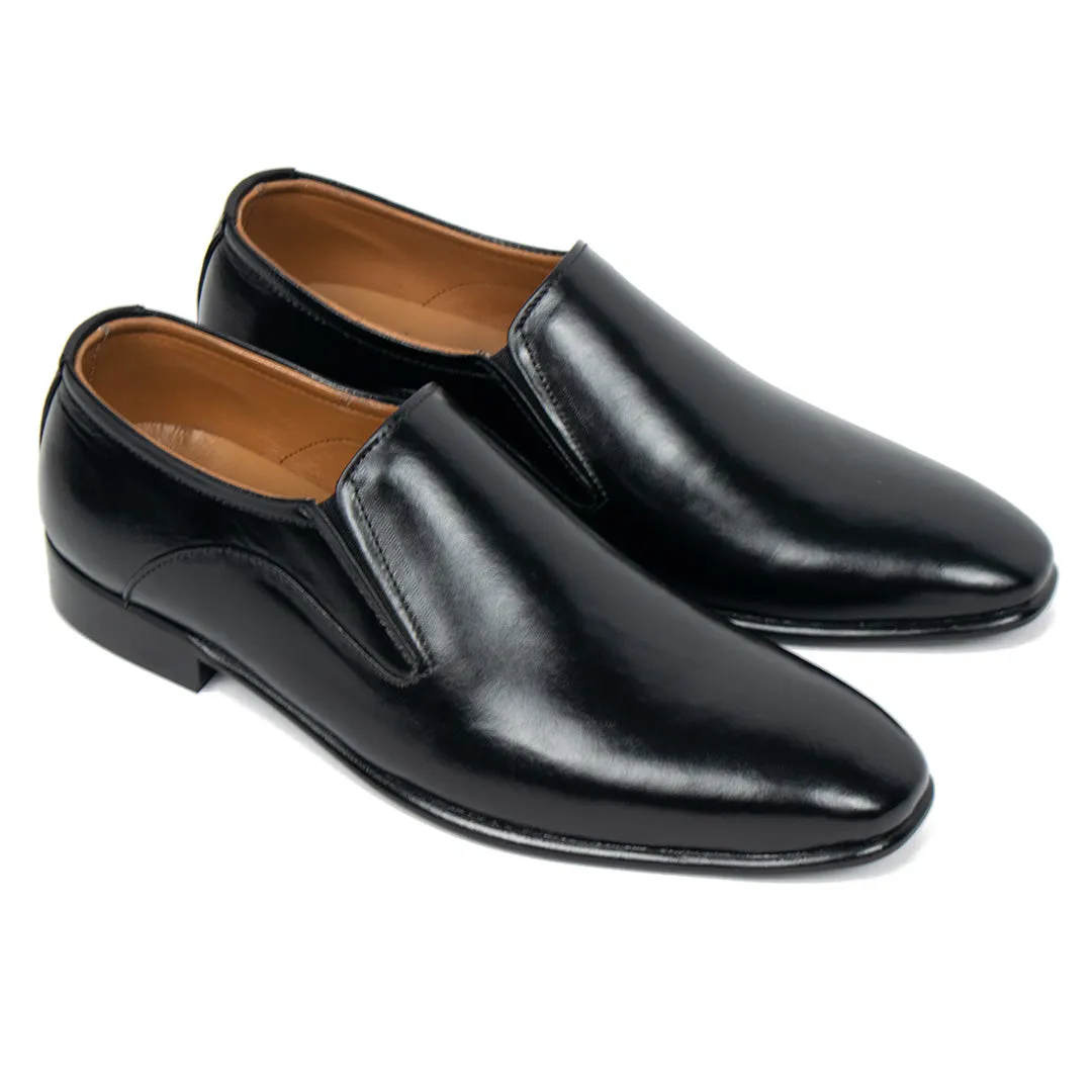 Black Wholecut Slip On Shoe – Premium Leather T Shape