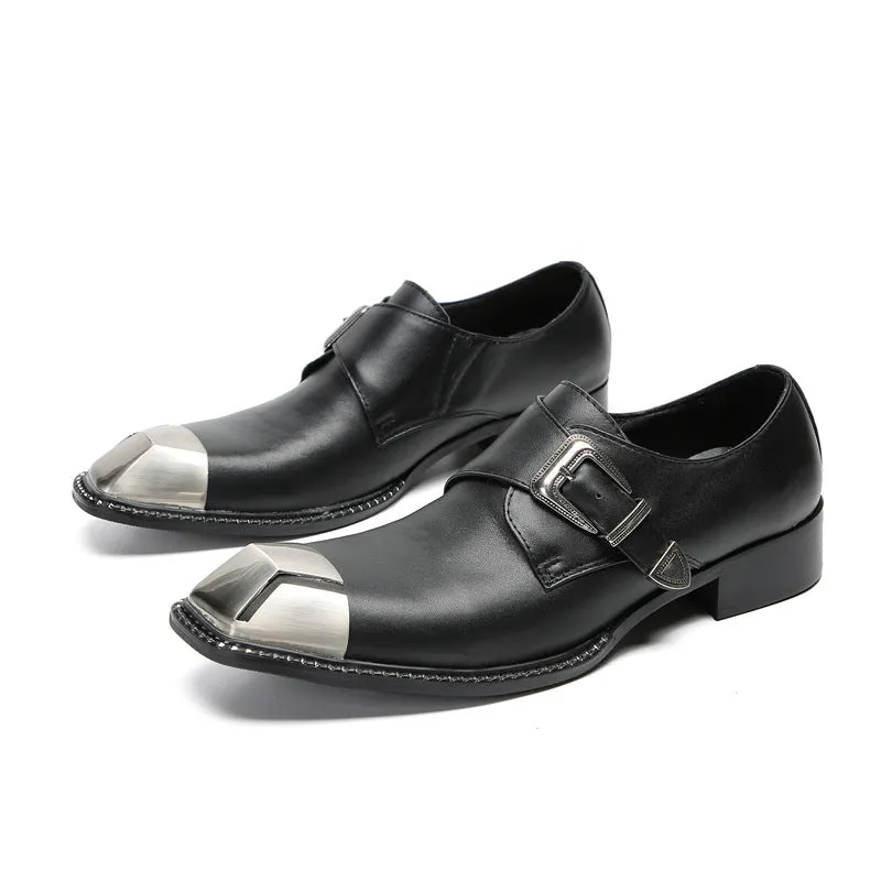 British three-joint leather shoes men's business formal cowhide breathable square-toe suit shoes men's handmade wedding shoes Derby shoes