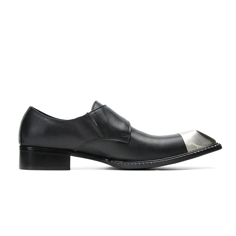 British three-joint leather shoes men's business formal cowhide breathable square-toe suit shoes men's handmade wedding shoes Derby shoes
