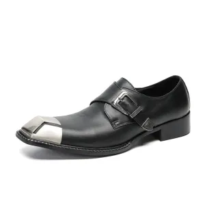 British three-joint leather shoes men's business formal cowhide breathable square-toe suit shoes men's handmade wedding shoes Derby shoes