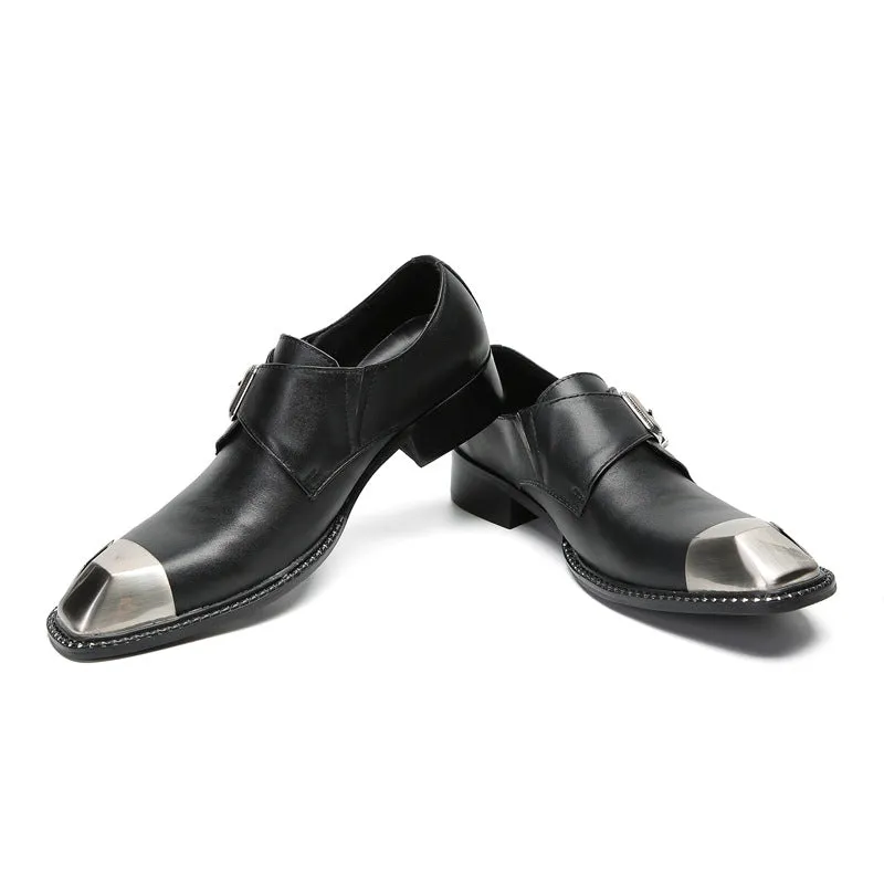 British three-joint leather shoes men's business formal cowhide breathable square-toe suit shoes men's handmade wedding shoes Derby shoes