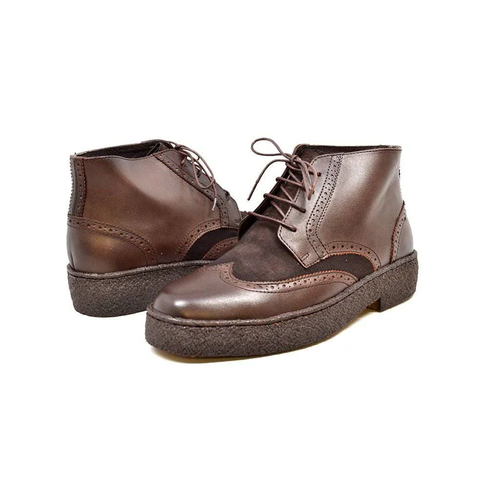 British Walkers Wingtips Limited Edition Men's Black Leather & Suede Ankle Boots