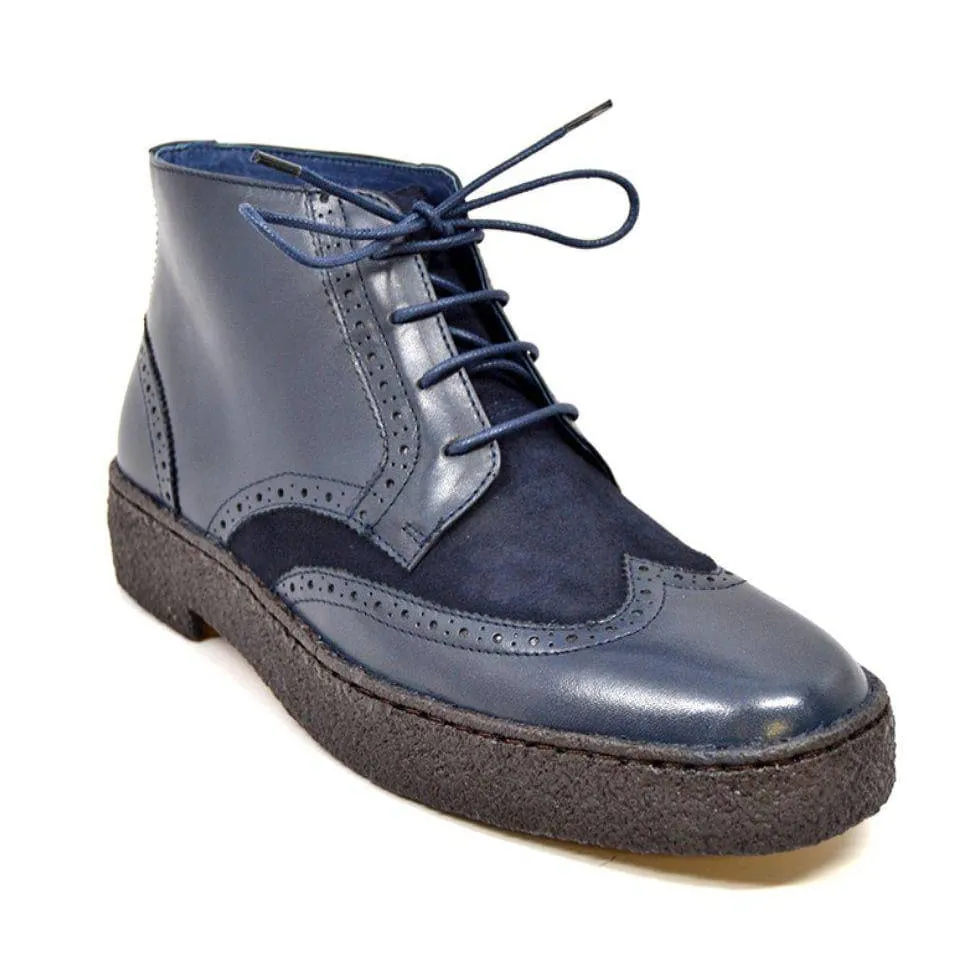 British Walkers Wingtips Limited Edition Men's Black Leather & Suede Ankle Boots