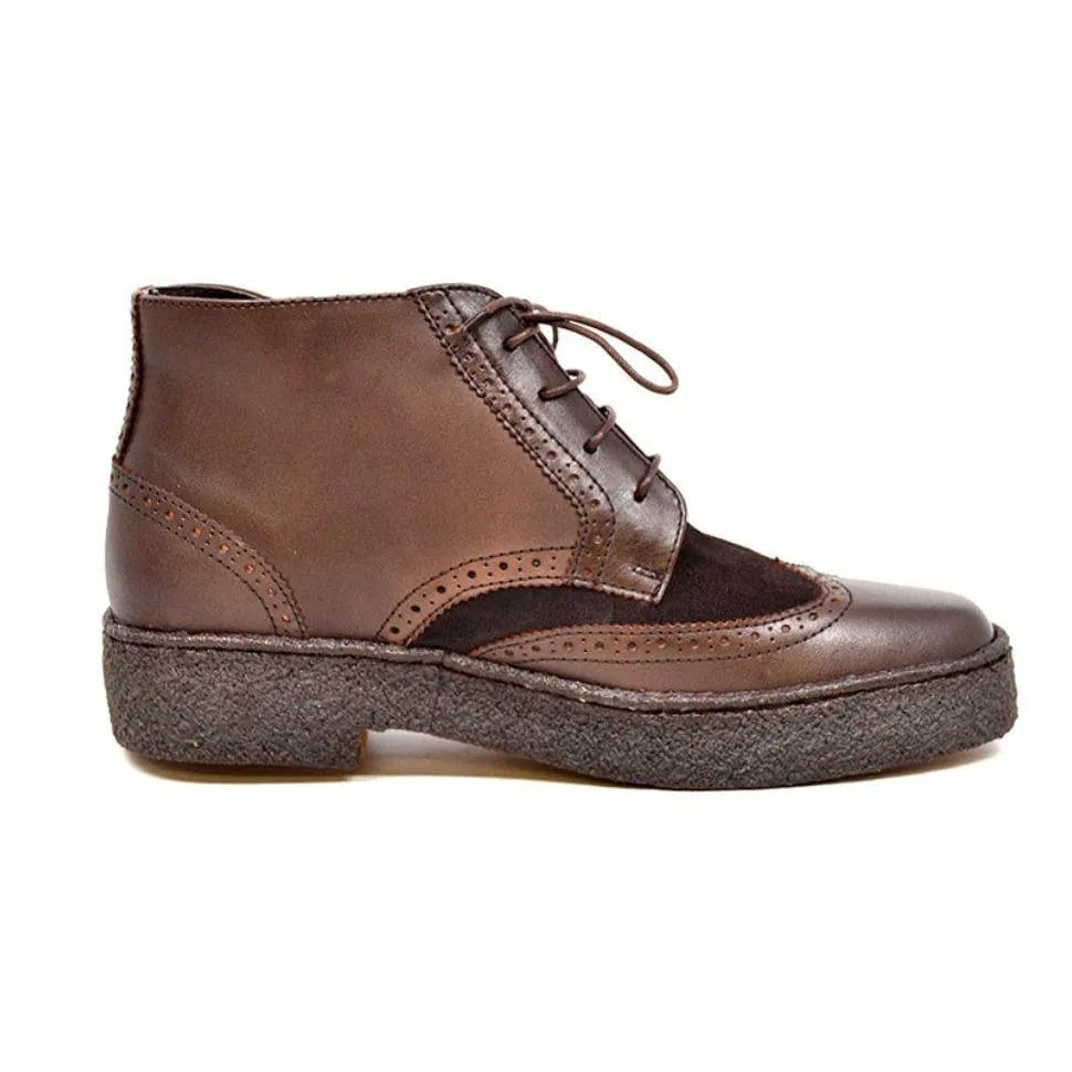 British Walkers Wingtips Limited Edition Men's Black Leather & Suede Ankle Boots