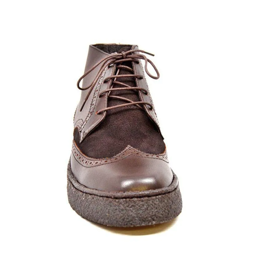 British Walkers Wingtips Limited Edition Men's Black Leather & Suede Ankle Boots