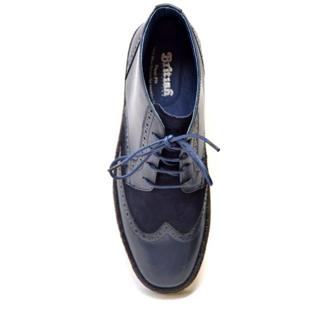 British Walkers Wingtips Limited Edition Men's Black Leather & Suede Ankle Boots
