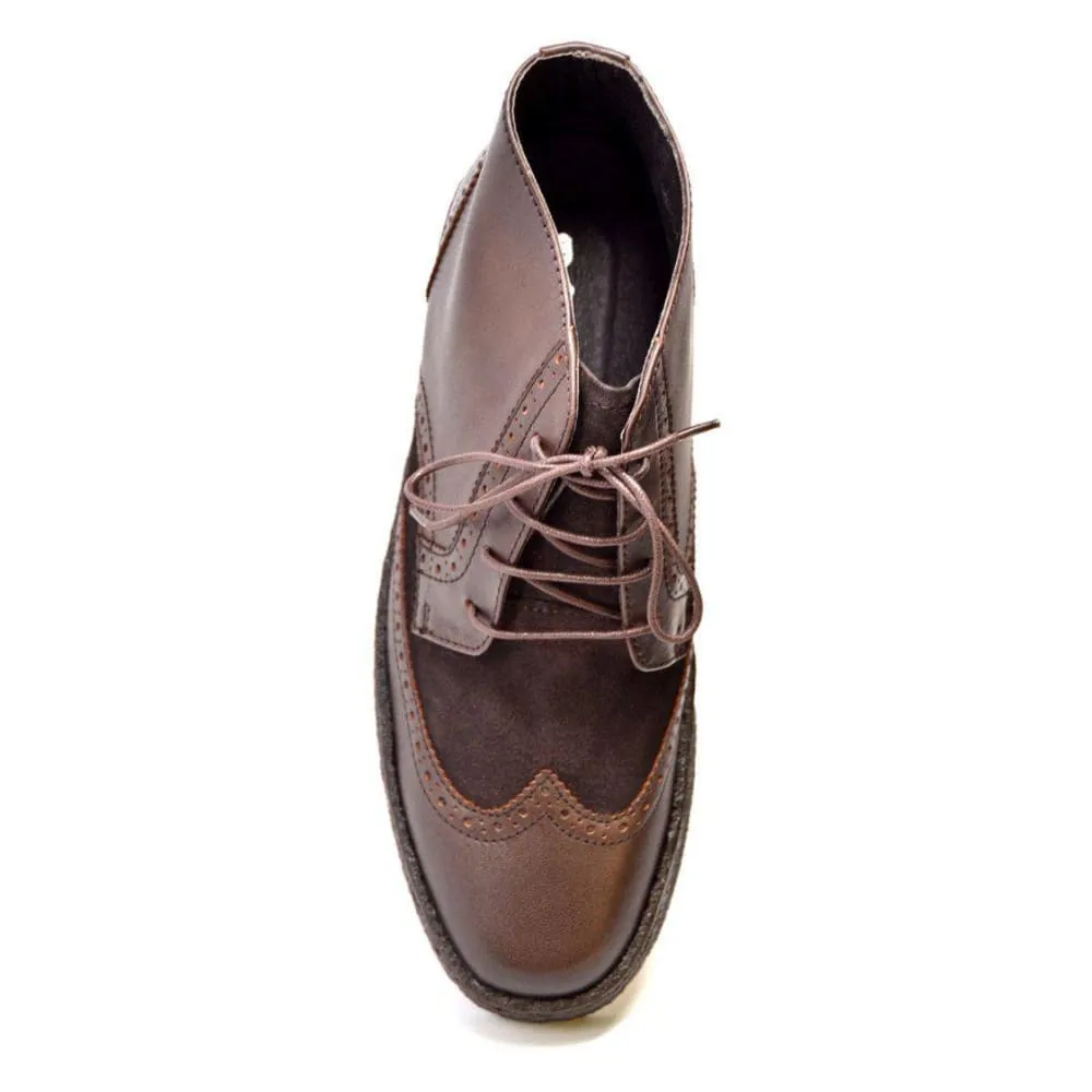 British Walkers Wingtips Limited Edition Men's Black Leather & Suede Ankle Boots