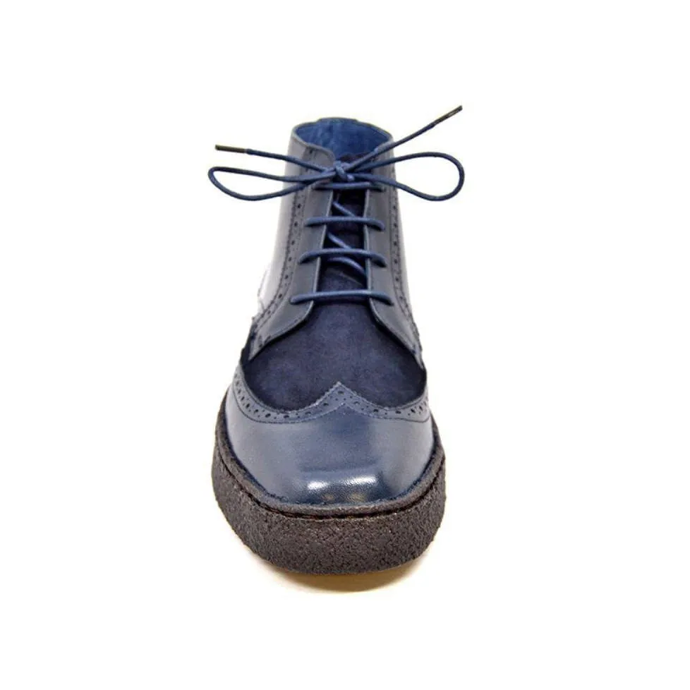 British Walkers Wingtips Limited Edition Men's Black Leather & Suede Ankle Boots