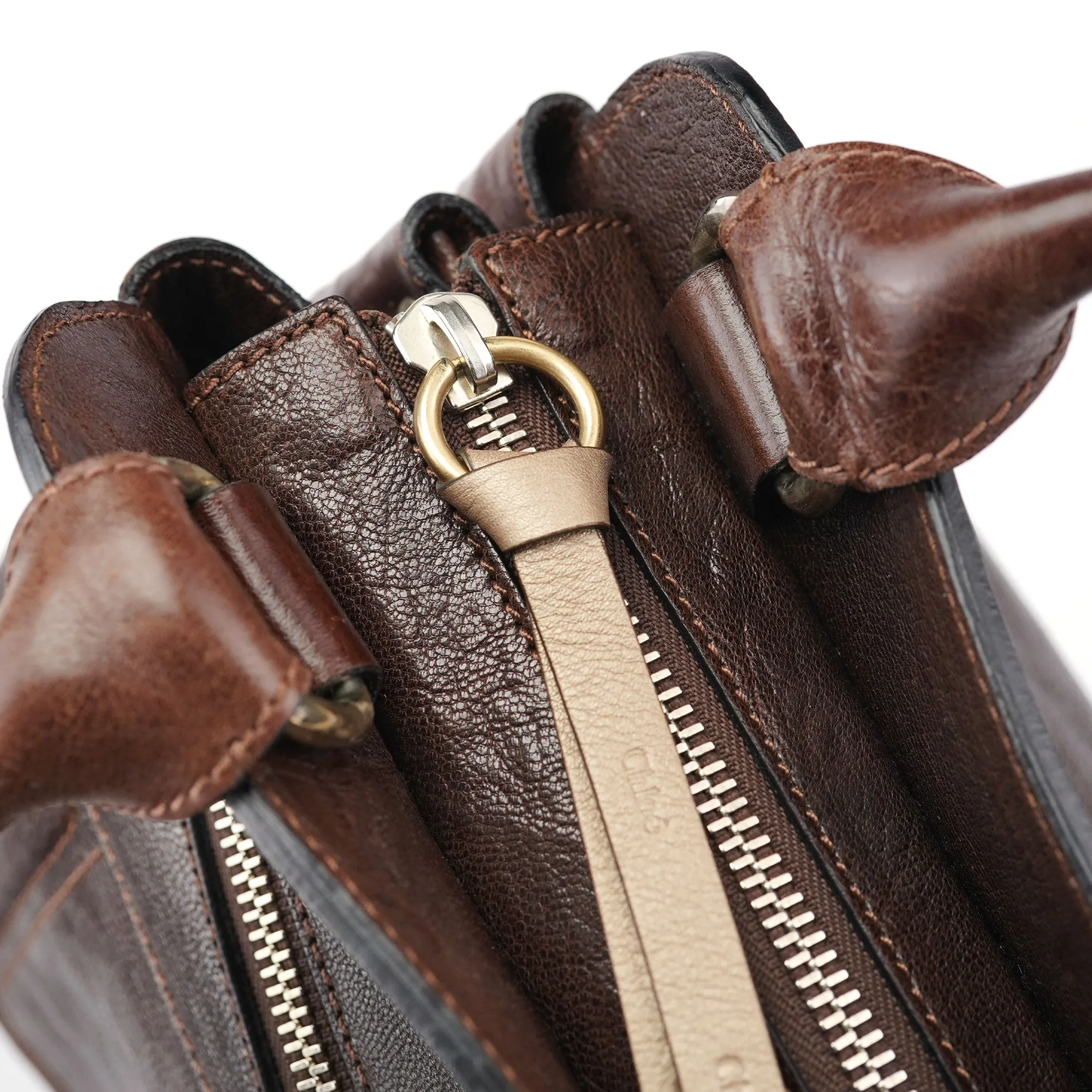 Brown Leather Bay 2-Way Tote Bag