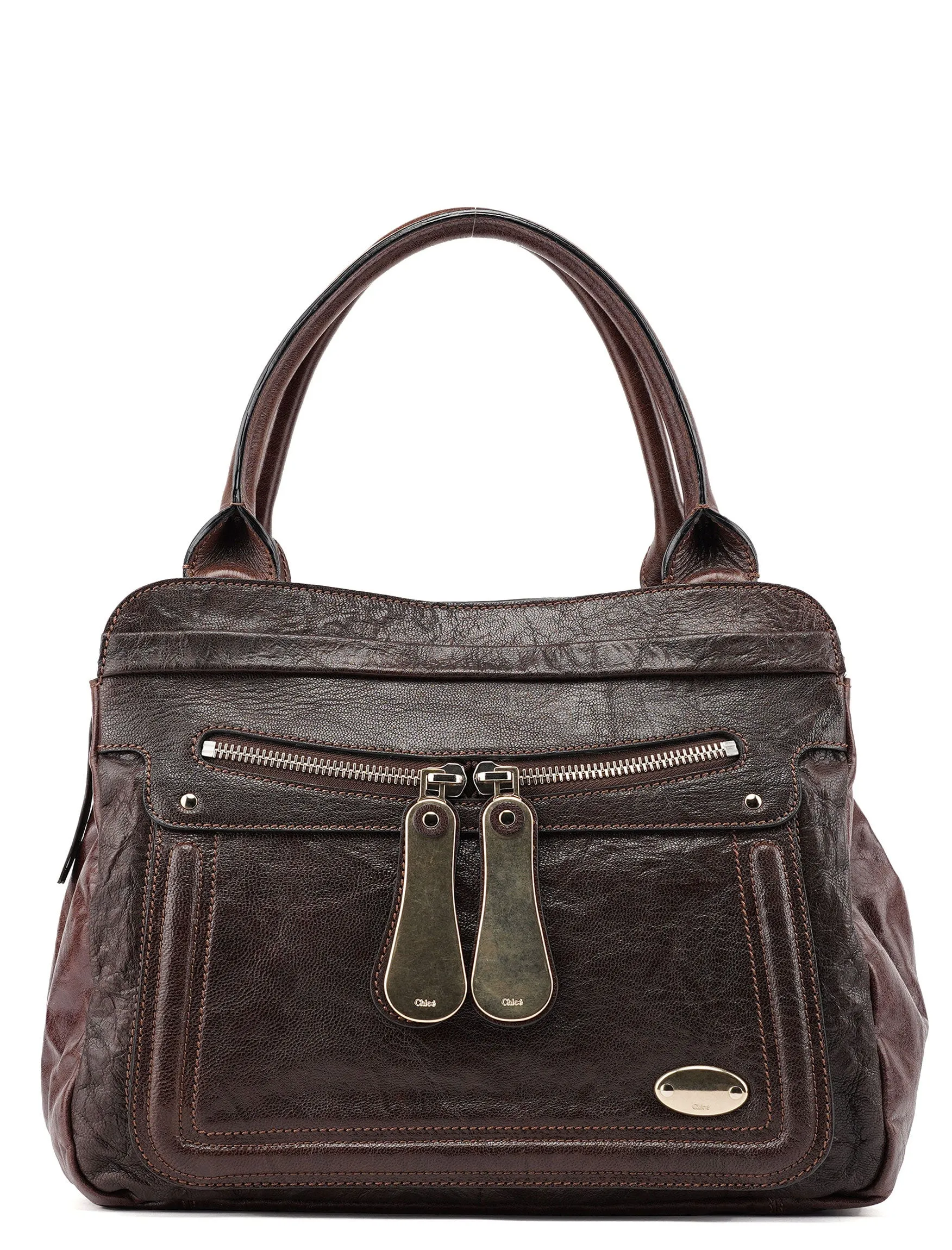 Brown Leather Bay 2-Way Tote Bag