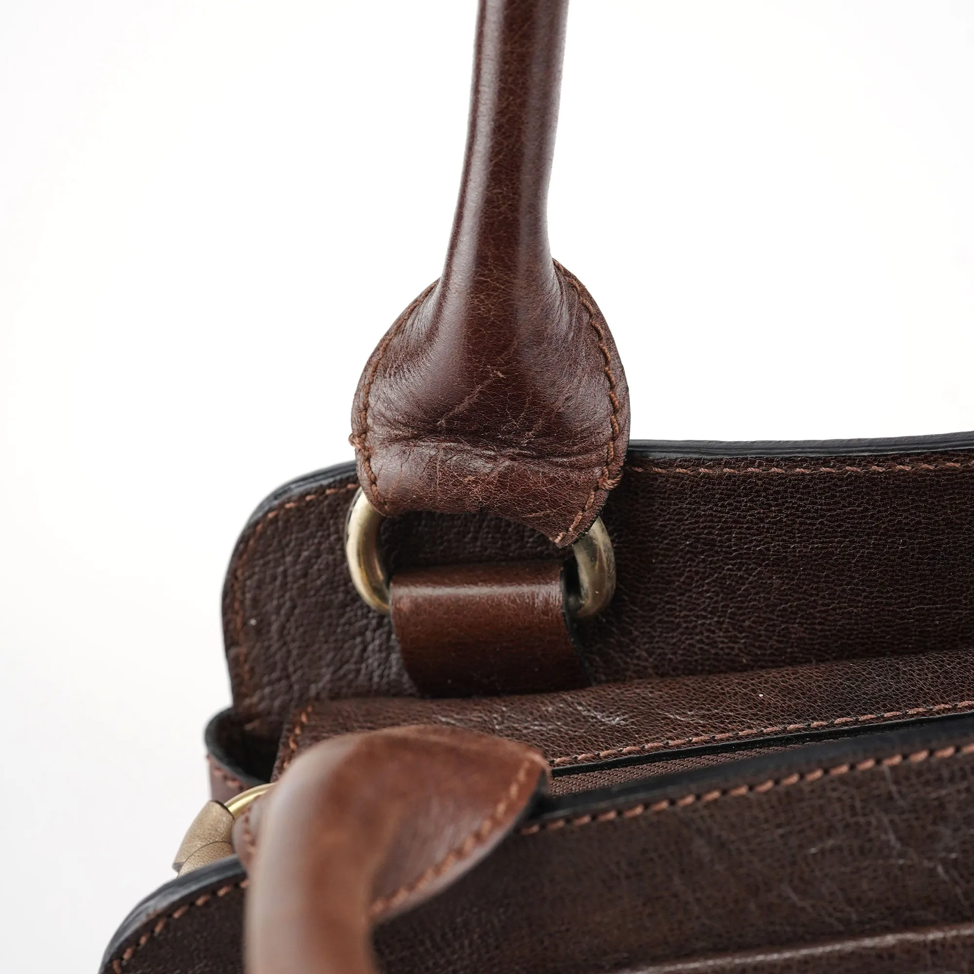 Brown Leather Bay 2-Way Tote Bag