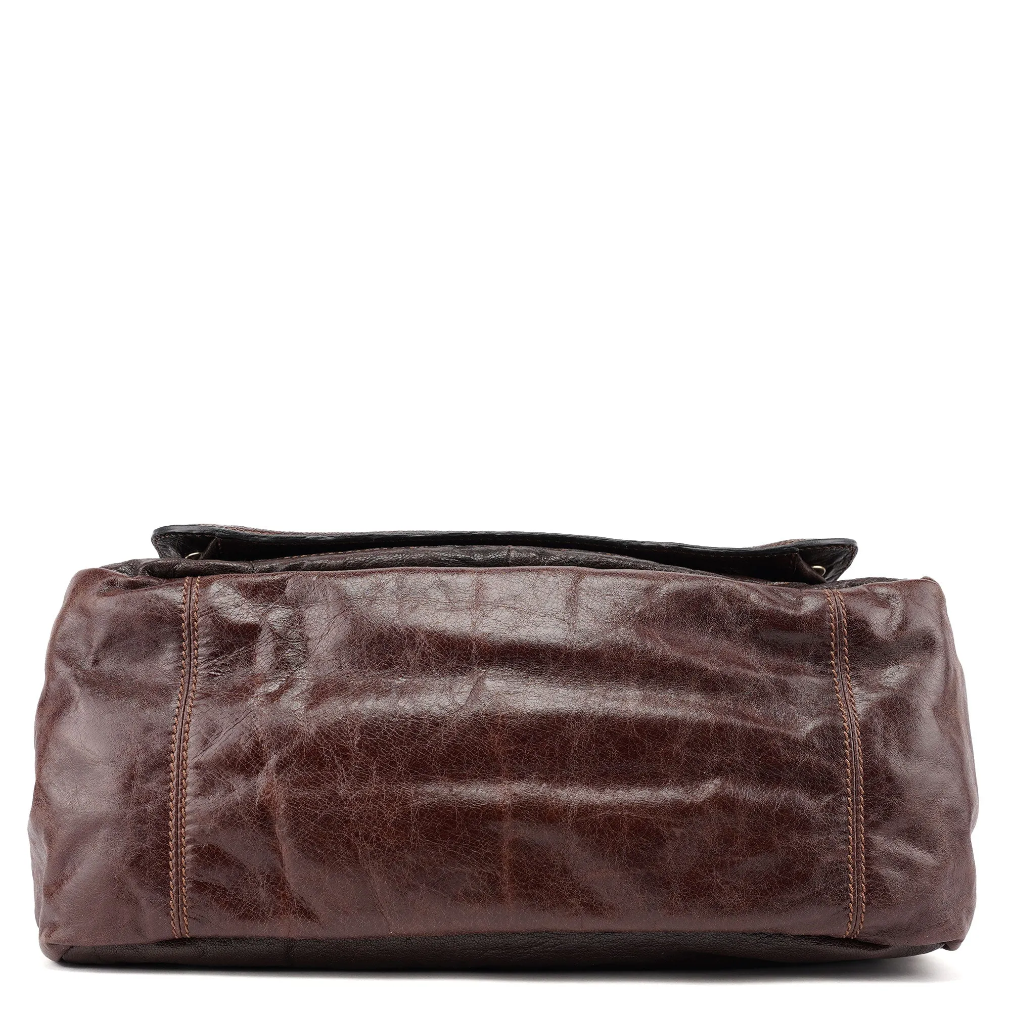 Brown Leather Bay 2-Way Tote Bag