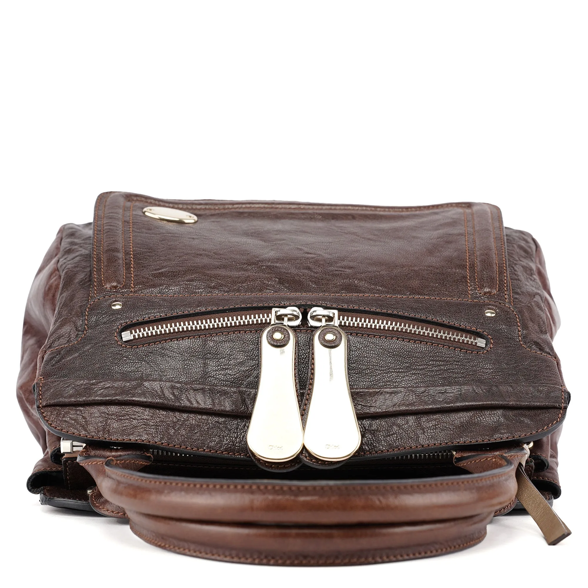 Brown Leather Bay 2-Way Tote Bag