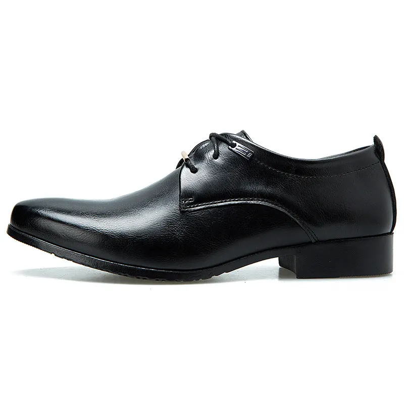 Business Formal Men's British Leather Shoes Lace-up Casual Shoes