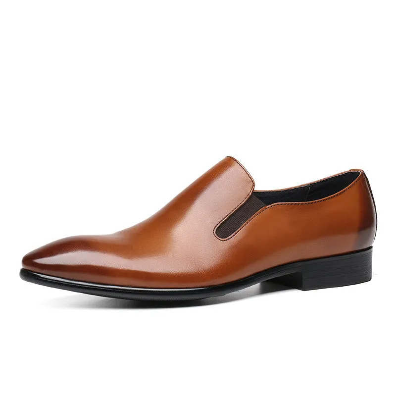 Business Formal Wear Leather Shoes Men's Pointed Toe Pedal Set