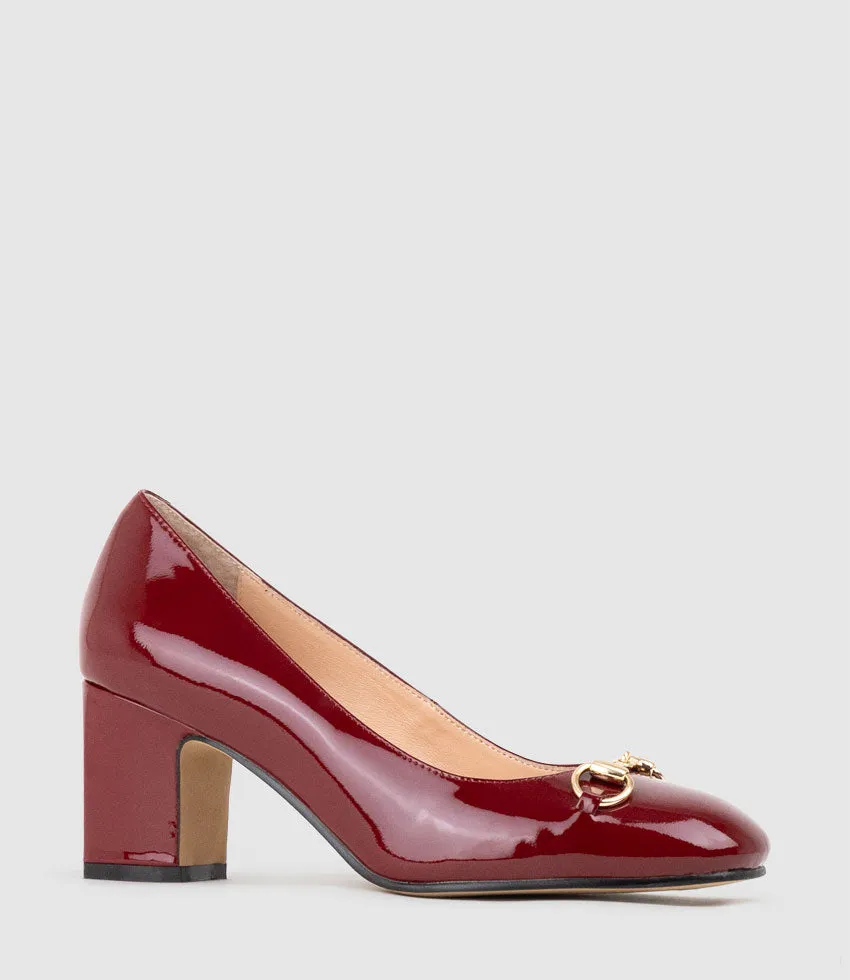 CHANELLE65 Pump with Trim in Ruby Patent