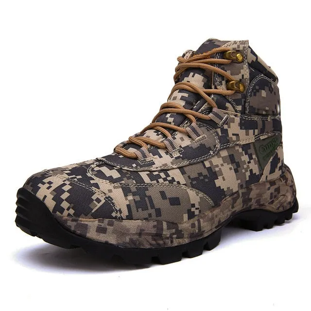 CUNGEL New Hot Style Men Hiking Shoes Winter Outdoor Walking Hiking BootsMountain Sport Boots Climbing Sneakers hunting boots