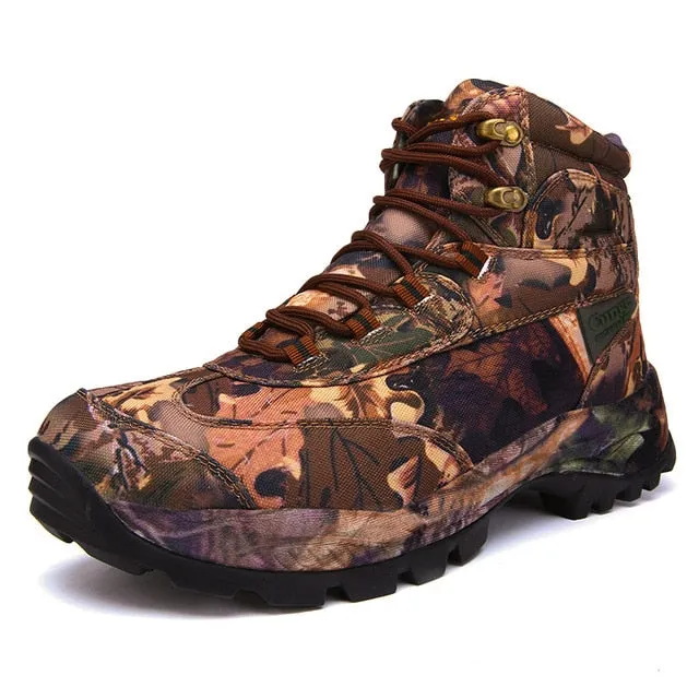 CUNGEL New Hot Style Men Hiking Shoes Winter Outdoor Walking Hiking BootsMountain Sport Boots Climbing Sneakers hunting boots
