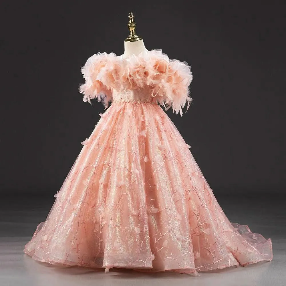 Elegance Dreamy Princess Dress Elegant Girl's Formal Dress for Birthday party clothes