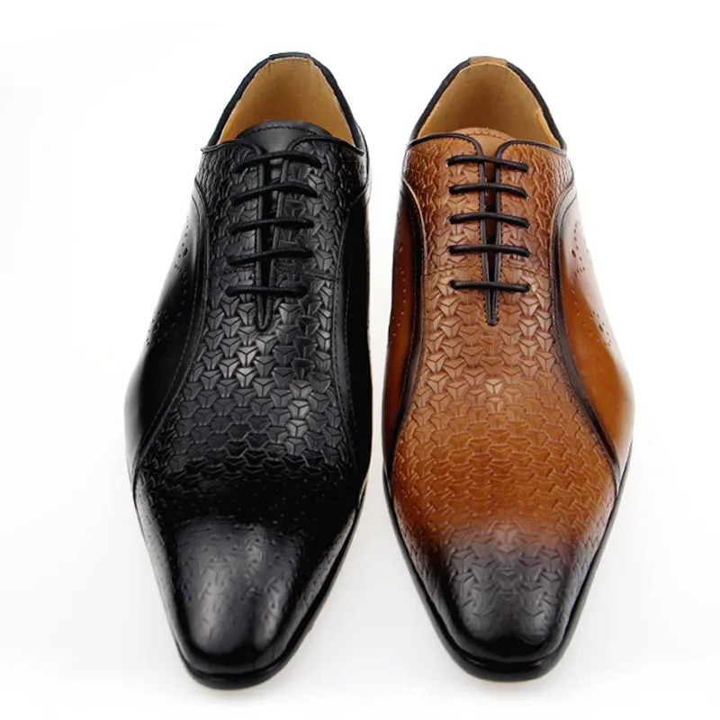 Elegant Wedding Men Leather Formal Dress Shoes