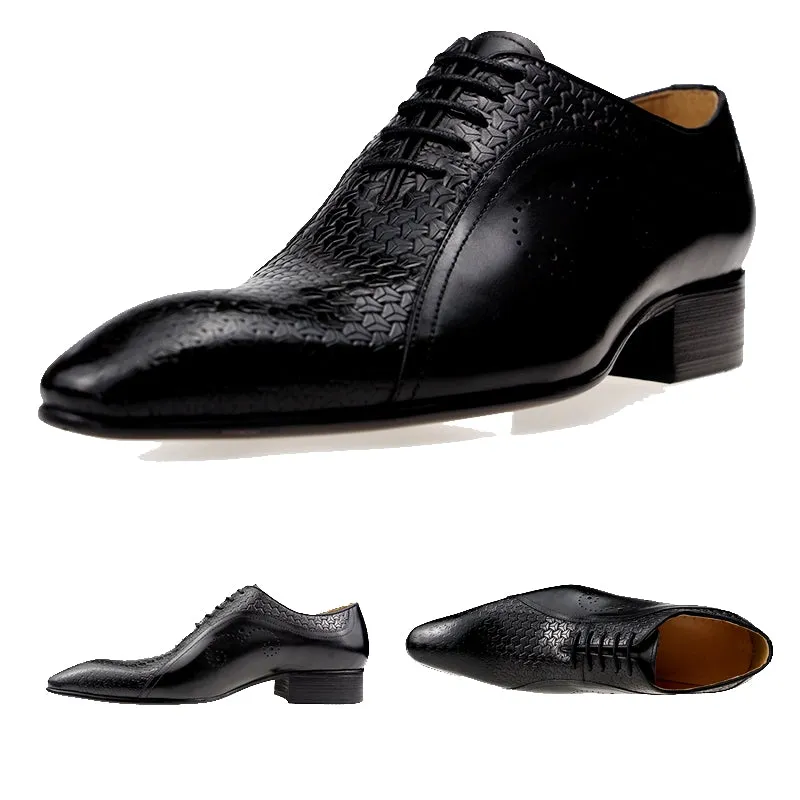Elegant Wedding Men Leather Formal Dress Shoes