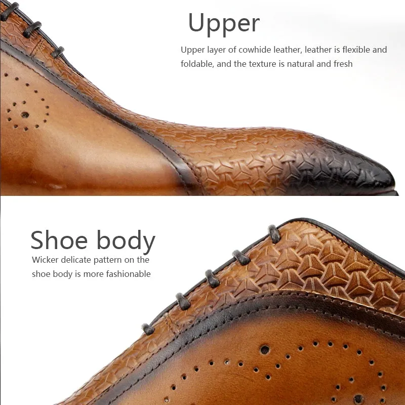 Elegant Wedding Men Leather Formal Dress Shoes