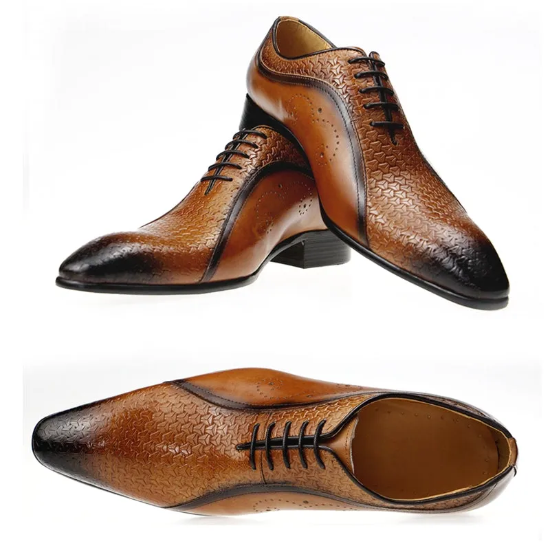 Elegant Wedding Men Leather Formal Dress Shoes