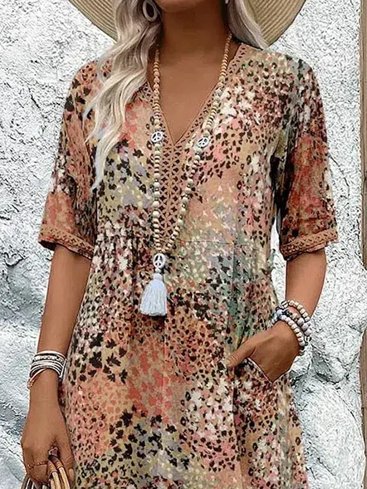 Evelyn | Vibrant mid-length dress