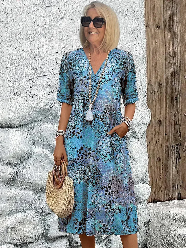 Evelyn | Vibrant mid-length dress