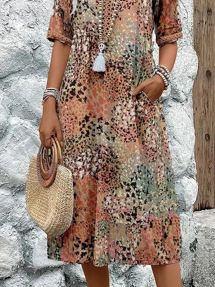 Evelyn | Vibrant mid-length dress