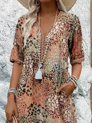 Evelyn | Vibrant mid-length dress