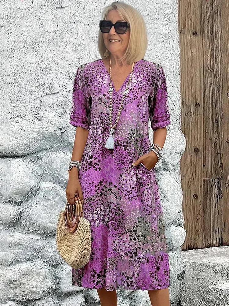 Evelyn | Vibrant mid-length dress