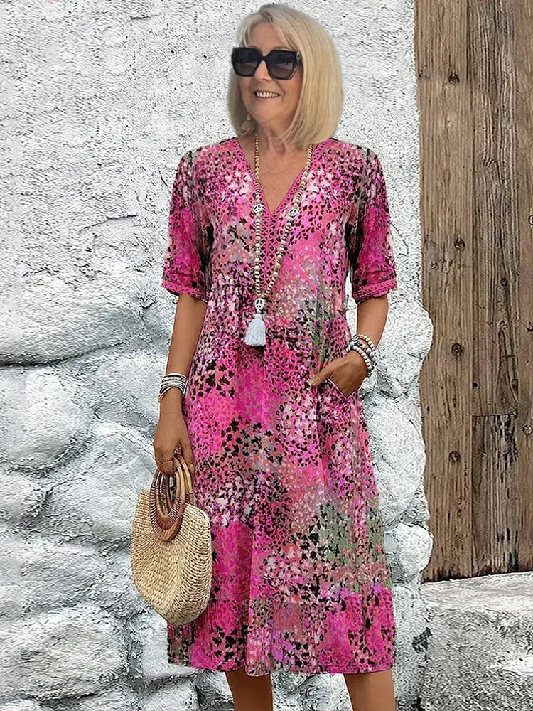 Evelyn | Vibrant mid-length dress