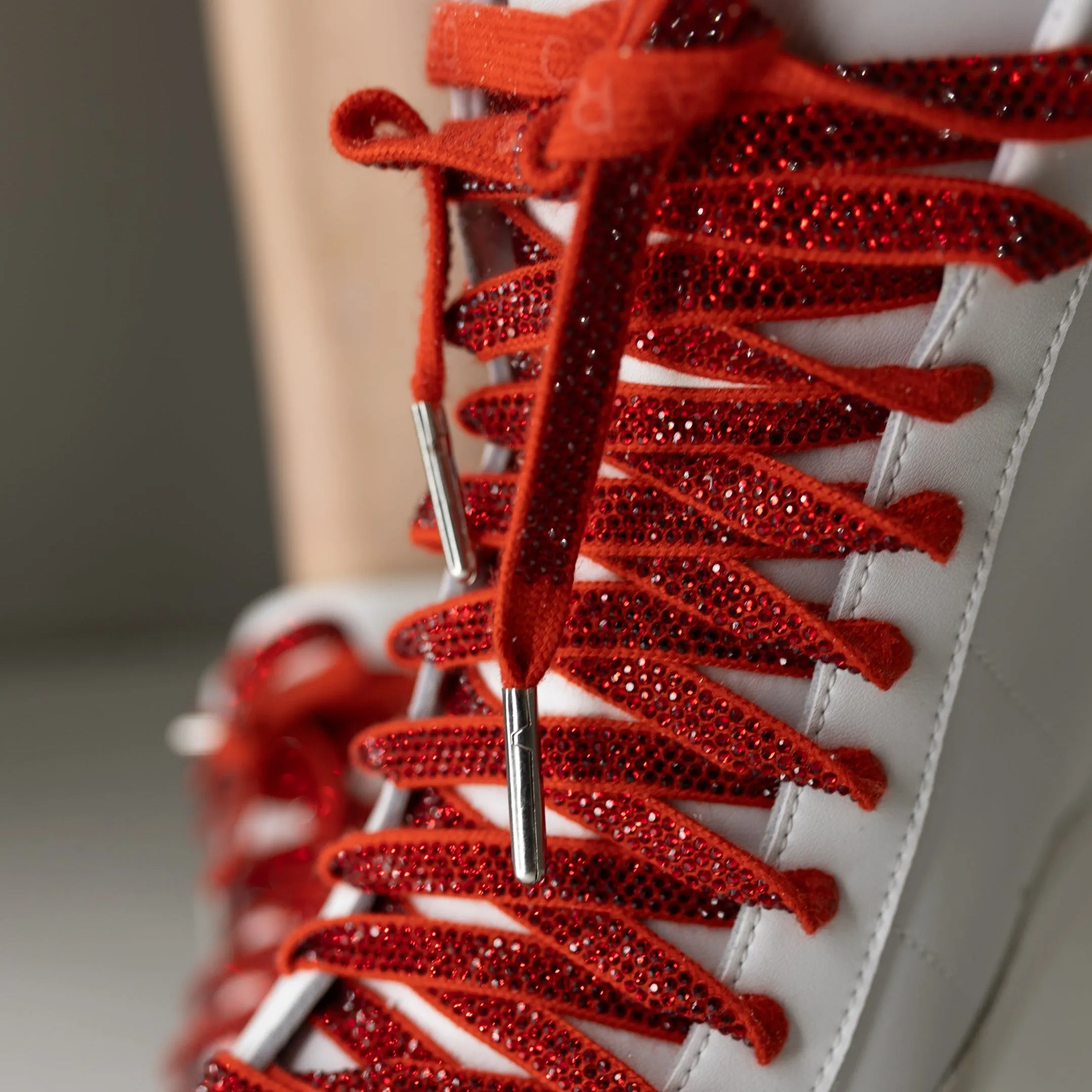 Fearless White With Red Bird Laces Wedge Sneaker