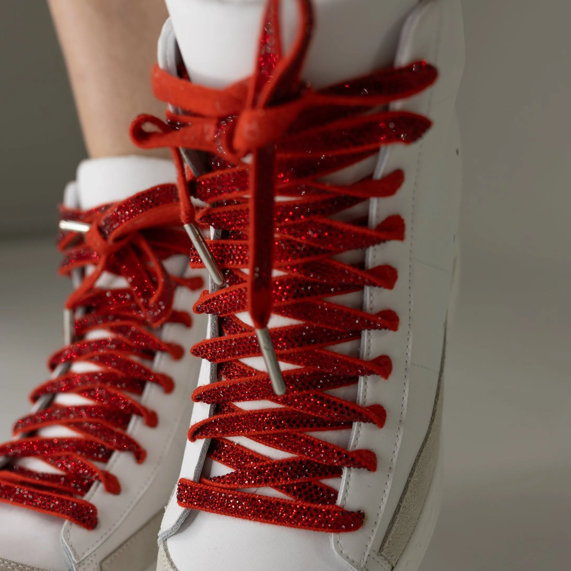 Fearless White With Red Bird Laces Wedge Sneaker